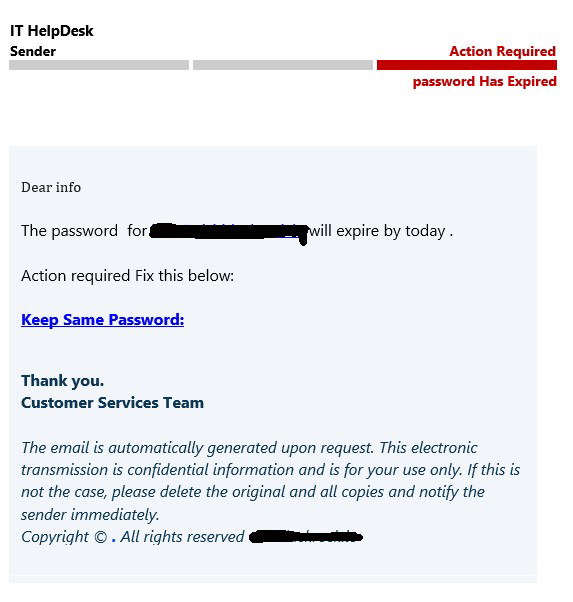 IT Helpdesk Scam Email